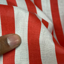 Candy Striped Polycotton Craft Dress Fabric 45", Red/White