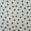 27m Honeycomb Bees Rose & Hubble Cotton Poplin Fabric, Ivory
