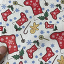 XMAS Holly Poly Cotton Snowflakes Gingerbread Man Candy Fabric Craft Quilting 45