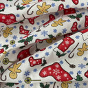 XMAS Holly Poly Cotton Snowflakes Gingerbread Man Candy Fabric Craft Quilting 45