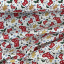 XMAS Holly Poly Cotton Snowflakes Gingerbread Man Candy Fabric Craft Quilting 45