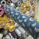 27m White Chicken/Hen Rose & Hubble Cotton Poplin Fabric 45", Copen Blue 27m White Chicken/Hen Rose & Hubble Cotton Poplin Fabric 45", Copen Blue