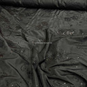 Embroidery Floral Sequin Taffeta Fabric, Black