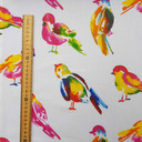 Multicoloured Birds Cotton Craft Fabric, White