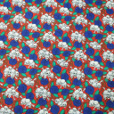 Halloween Skulls Blue Roses Poly Cotton Fabric  Day Of The Dead Cape Fabric