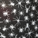 Halloween Spiders Print Polycotton Dress Costumes Fabric, White/Black
