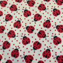 Ladybirds Print Cuddle Anti Pill Polar Fleece Fabric, Cream