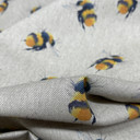 Large Bumble Bees Digital Print Linen Cotton Canvas Fabric