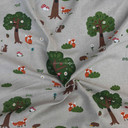 Woodland Tree Linen Cotton Fabric