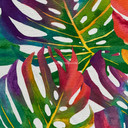 Tropical Banana Leaves Cotton Fabric, Summer