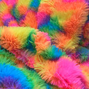 Plush Rainbow Long Hair Pile Cuddle Fur Fabric