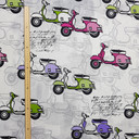 Scooters Vespas Craft Cotton Fabric, 140cm Wide