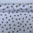 Ditsy Bumble Bees Polycotton Fabric, White