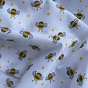 Ditsy Bumble Bees Polycotton Fabric, White