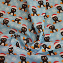 Xmas Penguins Polycotton Fabric