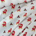 Gingerbread Man Hollies Polycotton Fabric, White