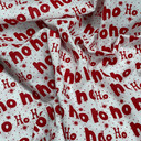 HO! HO! Print Xmas Polycotton Fabric, White