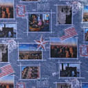 USA Attractions Collage Digital Print Cotton Fabric