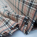 Beige Burberry Style Check Tartan Poly Viscose Dress Fabric