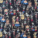 Day Of The Dead Rose & Hubble Skeletons Cotton Poplin Fabric