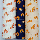 Woodland Orange Fox Rose & Hubble Cotton Poplin Fabric