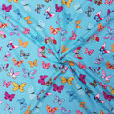 Colourful Butterflies Rose & Hubble Cotton Poplin Fabric, Mint