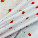 Red Strawberries Polycotton Dress Fabric, White