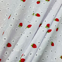 Red Strawberries Polycotton Dress Fabric, White