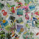 Tropical PVC Flamingos Oilcloth Fabric