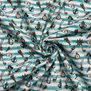 Pirates Nautical Sailing Striped Digital Cotton Craft Fabric, 140cm Wide
