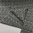 Herringbone Tetris Wool Blend Fabric,  Grey