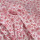 Red XMAS Snowflakes 2 Christmas Polycotton Fabric, White