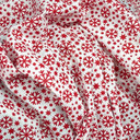 Red XMAS Snowflakes 2 Christmas Polycotton Fabric, White