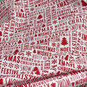 Festive Christmas Wishes Polycotton Fabric, White