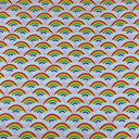 Rainbow In Clouds Polycotton Fabric, Pink
