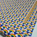 Rainbow In Clouds Polycotton Fabric, Blue