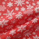 Xmas Snowflakes Christmas Polycotton Craft Fabric, Red