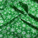 XMAS Snowflakes Christmas Polycotton Fabric, Green