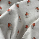 XMAS Red Neck Robin Linen Cotton Rich Fabric Curtains Cushions Crafts Panels