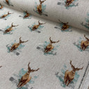 Wholesale Uk fabrics Digital Cotton Animal Linen Fabric, Stags