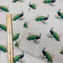 Cotton Rich Linen Look Fabric Digital Majestic Peacock Bird Upholstery Panel Allover