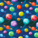 Outer Space Planets Digital Cotton Craft Fabric, 140cm Wide