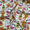 Gingerbread Men, Candy & Christmas Puddings Polycotton Fabric 45", Cream