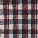 Orange Stripe Brown Check Furry Tweed Wool Blend Fabric