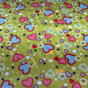 Love Hearts Printed Satin, Green