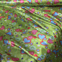 Love Hearts Printed Satin, Green