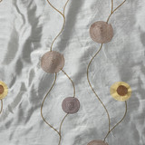 Embroidery Circle Taffeta Fabric, Cream