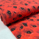 Red Poppies Print 100% Cotton Craft Fabric