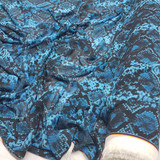 Snake Skin Print Chiffon Fabric, Turquoise