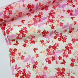 Butterfly Floral Flowers Rose & Hubble Cotton Fabric